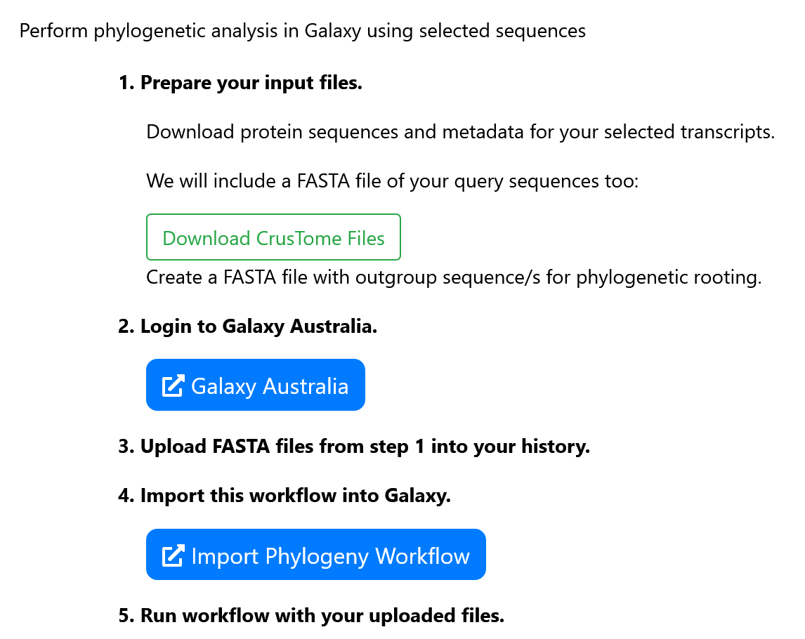 Instructions for utilizing Galaxy workflow